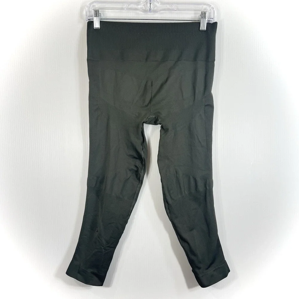 Lululemon Flow‎ & Go Crop Leggings *EST Size 12 Military Green Cropped *READ*